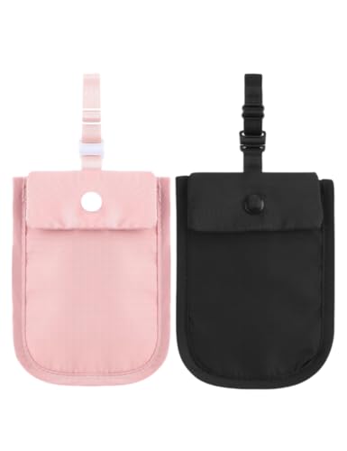 uvbws Versteckte Reise-BH-Geldbörse – Reise Damen Nackentasche – Versteckte Geldtasche mit verstellbarem Gummiband – Gewährleistet ein sicheres Reisen von wertvollen Gegenständen, Pink/Schwarz von uvbws