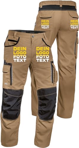uvex Tune-up Arbeitshose zum selbst Bedrucken - Arbeitshosen lang zum selber gestalten mit Text, Bild, Logo - Khaki - 52 von uvex