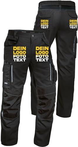 uvex Tune-up Arbeitshose zum selbst Bedrucken - Arbeitshosen lang zum selber gestalten mit Text, Bild, Logo - Schwarz - 56 von uvex