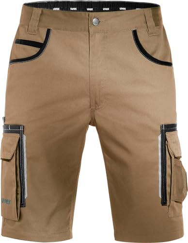 Uvex Tune-up Herren-Arbeitshose kurz - Männer-Arbeitshosen mit Stretch-Bund - atmungsaktive Sommer-Arbeitsshorts - Khaki - 46 von Uvex