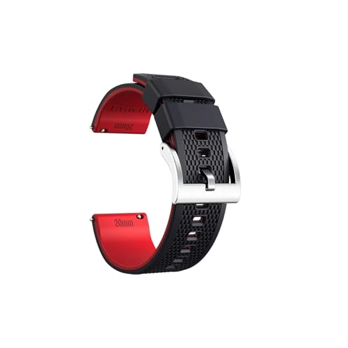 18 mm, 20 mm, 22 mm, Uhrenarmband aus Gummi for Herren und Damen, bequemer Ersatz, 10 Farben(BLK-RED,22mm) von uvireo