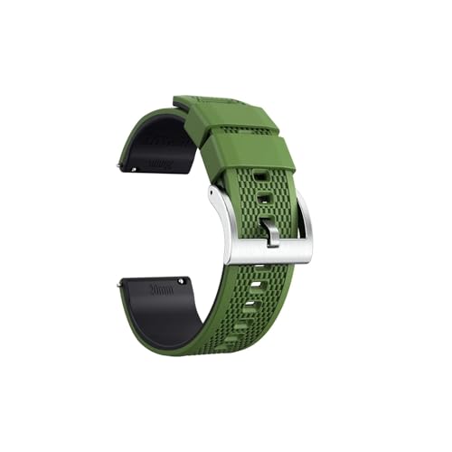 18 mm, 20 mm, 22 mm, Uhrenarmband aus Gummi for Herren und Damen, bequemer Ersatz, 10 Farben(GRN-BLK,20mm) von uvireo