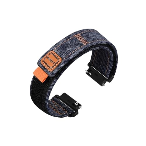 Uhrenarmband aus Denim-Stoff for Männer und Frauen, 16 mm/18 mm/19 mm/20 mm/21 mm/22 mm/24 mm(Black,19mm) von uvireo
