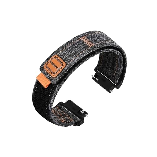 Uhrenarmband aus Denim-Stoff for Männer und Frauen, 16 mm/18 mm/19 mm/20 mm/21 mm/22 mm/24 mm(Grey,16mm) von uvireo