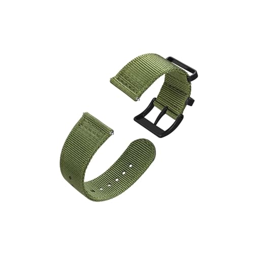 uvireo Zweiteiliges Nylon-Uhrenarmband, 18 mm, 20 mm, 22 mm for Herren, silberne Stahlschnalle(Green-B,18mm) von uvireo
