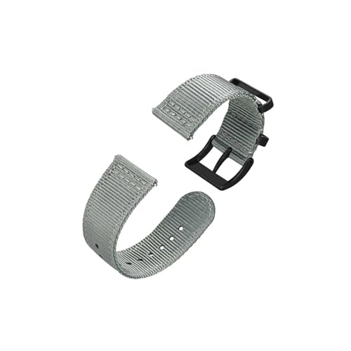 uvireo Zweiteiliges Nylon-Uhrenarmband, 18 mm, 20 mm, 22 mm for Herren, silberne Stahlschnalle(Grey-B,20mm) von uvireo
