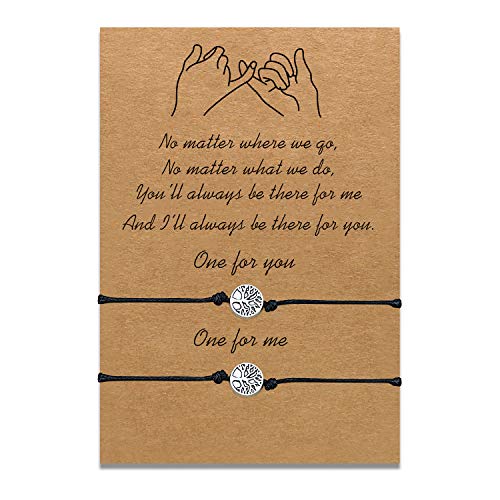 Mutter Tochter Armbänder Set passende Schnur String Armband Geschenk von Mutter zu Tochter Beziehung Handmade Wish Schmuck für Frauen Mädchen (2 Stück LifeTree) von uwows