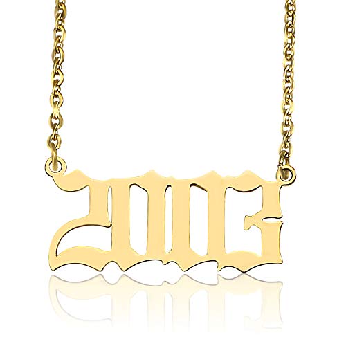 Personalisierte Geburt oder wichtige Jahre Halskette, Jahr Nummer in alten englischen Schrift Anhänger Halskette Geburtstagsgeschenk Charm Freundschaft Halskette Schmuck für Frauen Mädchen (2003) von uwows