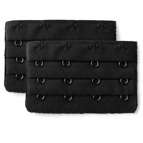 Allegra K Damen 3 x 4 Haken Bra Extenders Gurt Extention Schwarz 2 STK von uxcell
