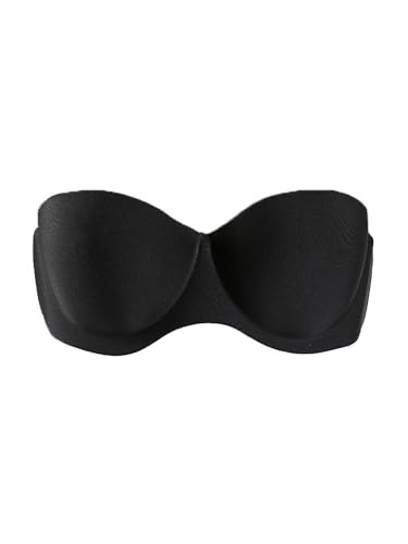 Sourcingmap Trägerloser Push-up-BH mit Bügeln, trägerlos, Push-up-Verlängerung, Schwarz, 65A von uxcell