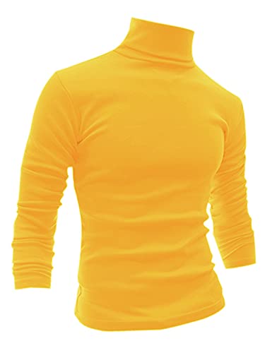 Sourcingmap Herren Rollkragen Top Slim Fit Langarm Pullover Mock Turtle Neck Shirt Gr. 44, gelb von uxcell