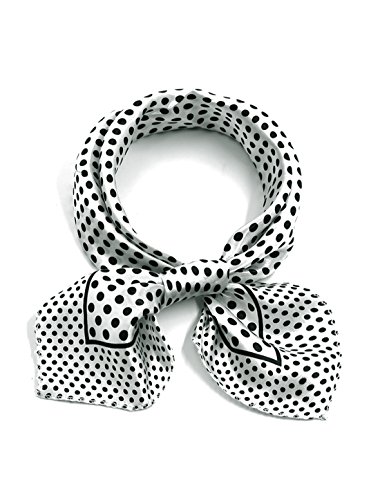 sourcing map Damen Quadratisch Muster Kontrast Farbe lässig Schal Weiß Schwarz Punkte 1 Stk von uxcell