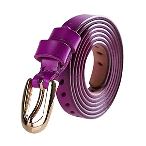 sourcing map Damen hohlen Legierung Pin Schnalle Solide Farbe dünn Gürtel Breite 1/2" Violett von uxcell