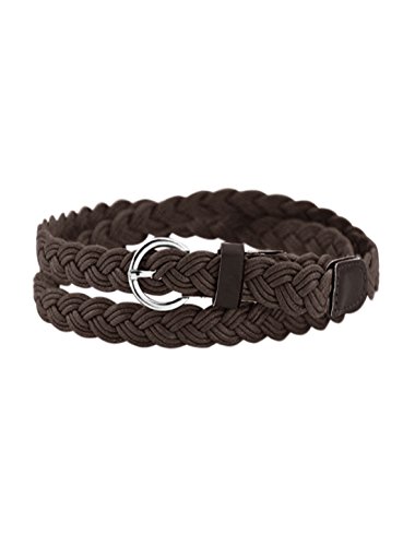 sourcing map Damen verstellbare einzel Pin Gürtelschnalle Dünn geflochtene Gürtel Braun von uxcell