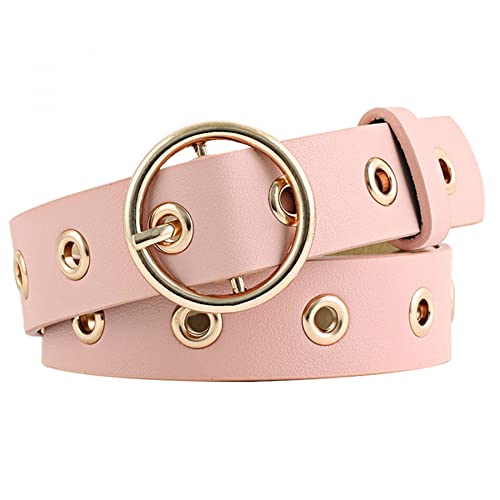sourcing map Damen verziert Grommet Löcher Single Gürtelschnalle Ledergürtel 28mm Breite 1 1/8 Rosa von uxcell
