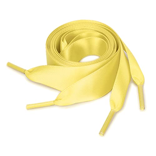 uxcell Damen 2 Paar Flachband Schnürsenkel Turnschuhe Canvas Schnürsenkel Gelb 90cm von uxcell