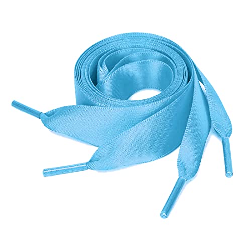 uxcell Damen 2 Paar Flachband Schnürsenkel Turnschuhe Canvas Schnürsenkel Himmelblau 90cm von uxcell