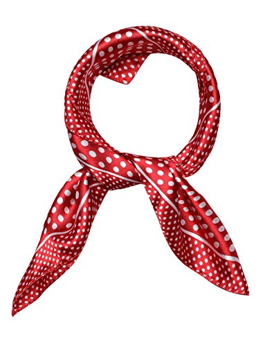 uxcell Damen Stain Muster Colorblock Neckerchief Halstuch Rot Dots Einheitsgröße von uxcell
