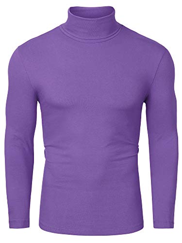 uxcell Herren Rollkragen Top Slim Fit Langarm Pullover Mock Turtle Neck Shirt - Violett - 48 von uxcell