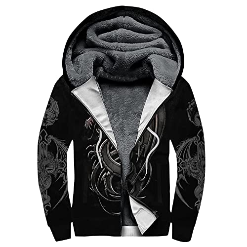 Generic Hoodie Herren Oversize Zipper Mode Fleece Winterjacke Große Größen Gym Sweatjacke Casual Outdoor Sportbekleidung Lässige Herbstjacke Herren Clothing Halloween Grau XL von uxxnjfg