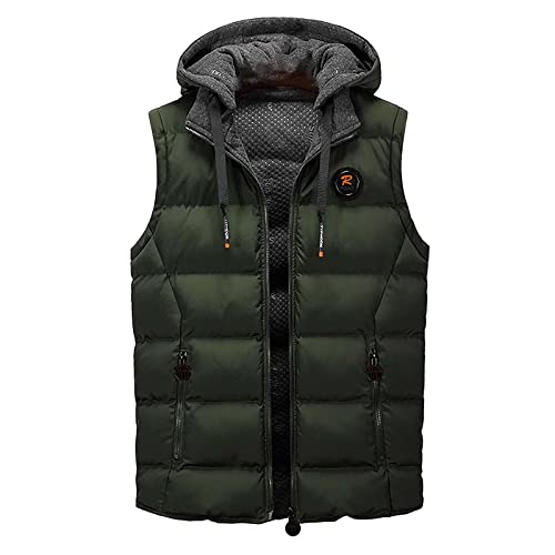 Generic Steppweste Herren Leichte Puffer Winter Arbeitsweste Lightweight Mit Stehkragen Sportweste Übergrößen Fleece Weste Gilet Ärmellose Steppweste Oberbekleidung Armeegrün XL von uxxnjfg