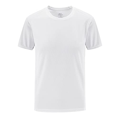 Herren T Shirt Kurzarm Rundkragen T Shirts Freizeit Sommer Slim Fit Günstig Kleider Oversize Modern Basic T-Shirt Kleidung Clothes Outfits Weiss 7XL von uxxnjfg