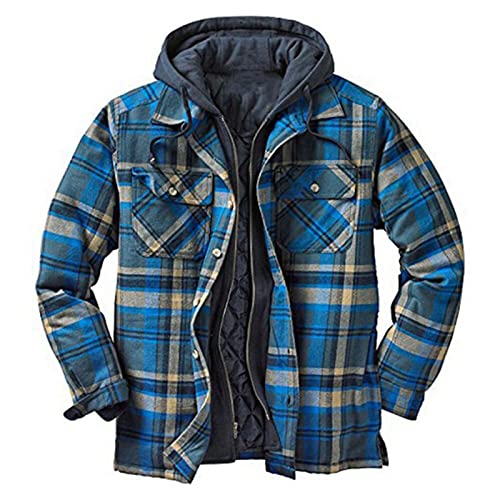 Herren Winterjacke Jacke Fleecejacke Winter Wärme Karierte Jacke Black Friday Angebote 2023 College Thermo Herbst Mantel Outdoor Fahrrad Taktische Jacken Für Herren Mens Jacket Blau 5XL von uxxnjfg