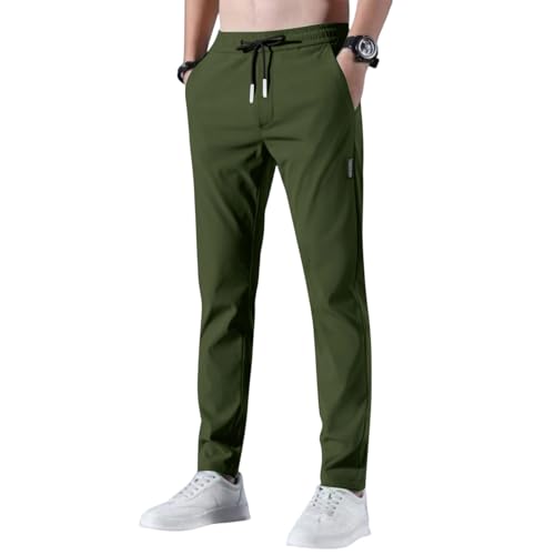 Jogginghose Baggy Herren,Freizeithose Herren Kinder Jogger Stretch Arbeitshose Trainingshose Fitness Sweatpants Jogginghosen Männer Slim Fit Leicht Sommerhose Angebote Des Tages Heute Armeegrün 4XL von uxxnjfg