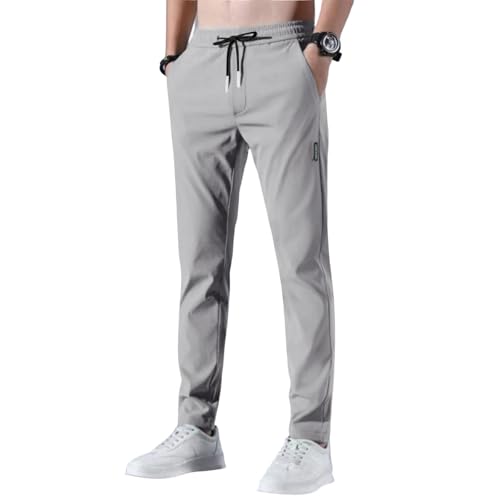 Jogginghose Baggy Herren,Freizeithose Herren Kinder Jogger Stretch Arbeitshose Trainingshose Fitness Sweatpants Jogginghosen Männer Slim Fit Leicht Sommerhose Angebote Des Tages Heute Hellgrau M von uxxnjfg