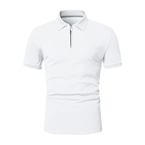 Poloshirts Für Herren Kurzarm Stehkragen Poloshirts Slim Fit Sommer Freizeit Günstig Kleider Basic Business Outdoor Polo Shirt Kleidung Clothes Outfits Weiss L von uxxnjfg