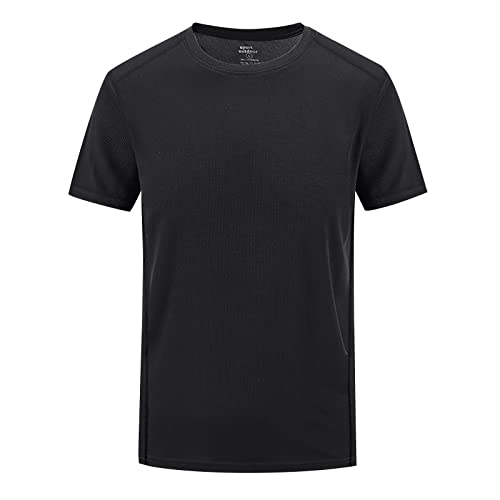 T Shirts Männer Kurzarm Rundkragen T Shirts Freizeit Sommer Slim Fit Günstig Kleider Vintage Outdoor Oversize Shirts Kleidung Clothes Outfits Schwarz 6XL von uxxnjfg