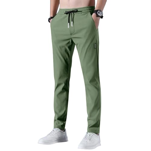 uxxnjfg Baggy Jogginghose Herren,Freizeithose Herren Kinder Stretch Arbeitshose Fitness Sporthose Slim Fit Hose Trainingshose Jogger Sweatpants Jogginghosen Männer Leicht Sommerhose Grün 4XL von uxxnjfg