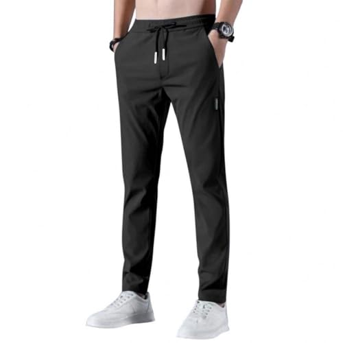 uxxnjfg Baggy Jogginghose Herren,Freizeithose Herren Kinder Stretch Arbeitshose Fitness Sporthose Slim Fit Hose Trainingshose Jogger Sweatpants Jogginghosen Männer Leicht Sommerhose Schwarz L von uxxnjfg