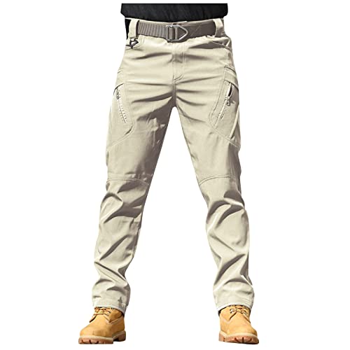 uxxnjfg Cargohose Herren, Cargo Hosen Herren Outdoor Trainingshose Wanderhose Mit Taschen Hosen Baggy Outdoor Hosen Für Herren Freizeithose Camouflage Tactical Outdoorhose Khaki M von uxxnjfg