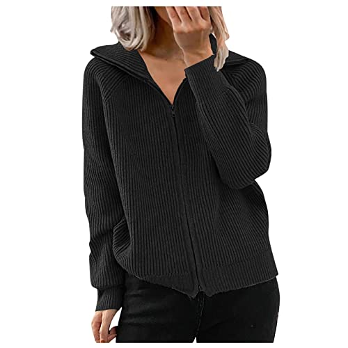 uxxnjfg Damen Strickjacke Sweat Mit Kapuze Casual Sweatshirt Jacke Sport Fitness Casual Pullover Winter Frühling Locker Zip Herbst Sweatshirts Für Damen Halloween Schwarz M von uxxnjfg