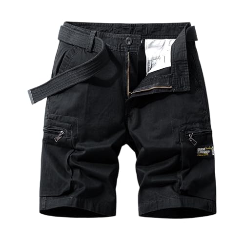 uxxnjfg Herren Cargo Shorts Cargohose Kurz Sommer Strandhose Kurze Hosen Herren Chino Leichte Shorts Sommerhose Große Größen Dünne Freizeithose Baggy Meine Bestellungen Anzeigen(Schwarz,3XL) von uxxnjfg