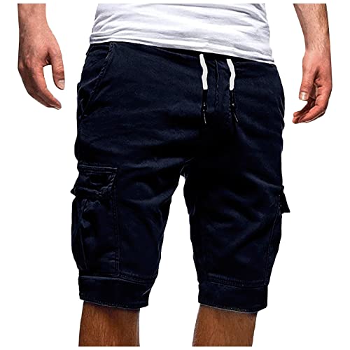 uxxnjfg Kurze Sporthose Herren Cargo Shorts Stretch Sommer Freizeit Günstig Kleider Strand Modern Fitness Sportbekleidung Kleidung Clothes Outfits Marine 4XL von uxxnjfg