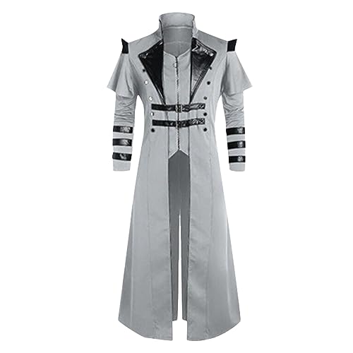 uxxnjfg Mittelalter Kleidung Steampunk Herren Jacke Gothic Frack Mantel Viktorianischen Palast Vintage Mantel Halloween Kostüm Karneval Party Cosplay Kleidung von uxxnjfg