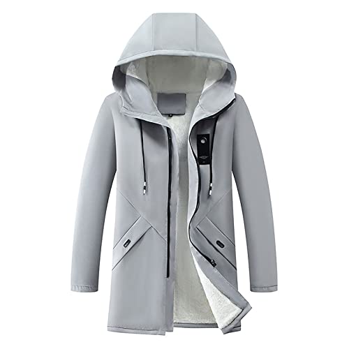 uxxnjfg Winterjacke Herren Übergangsjacke Wärme Kapuzenjacke Fleece Wintermantel Zipper Wintermantel Locker Übergrößen Arbeits Herbst Jacke Vintage Langarm Winterparka Oberbekleidung Grau XXL uxxnjfg Winterjacke Herren Übergangsjacke Wärme Kapuzenjacke Fleece Wintermantel Zipper Wintermantel Locker Übergrößen Arbeits Herbst Jacke Vintage Langarm Winterparka Oberbekleidung Grau XXL von uxxnjfg
