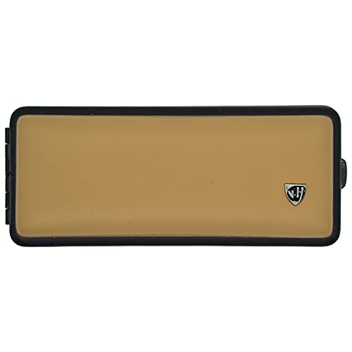 v.H 1912 VOM HOFE MANUFAKTUR Zigarettenetui Echtleder Slim, Leder Beige, Rahmen schwarz, für 10 Zigaretten, Handmade in Germany, 85 bis 100 mm - Etui, Zigarettenbox von v.H 1912 VOM HOFE MANUFAKTUR