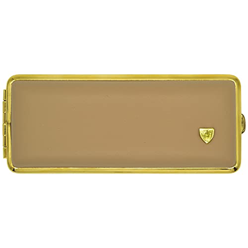 v.H 1912 VOM HOFE MANUFAKTUR Zigarettenetui Echtleder Slim, Soft-Leder Beige, Rahmen Gold, für 10 Zigaretten, Handmade in Germany, 85 bis 100 mm - Etui, Zigarettenbox von v.H 1912 VOM HOFE MANUFAKTUR