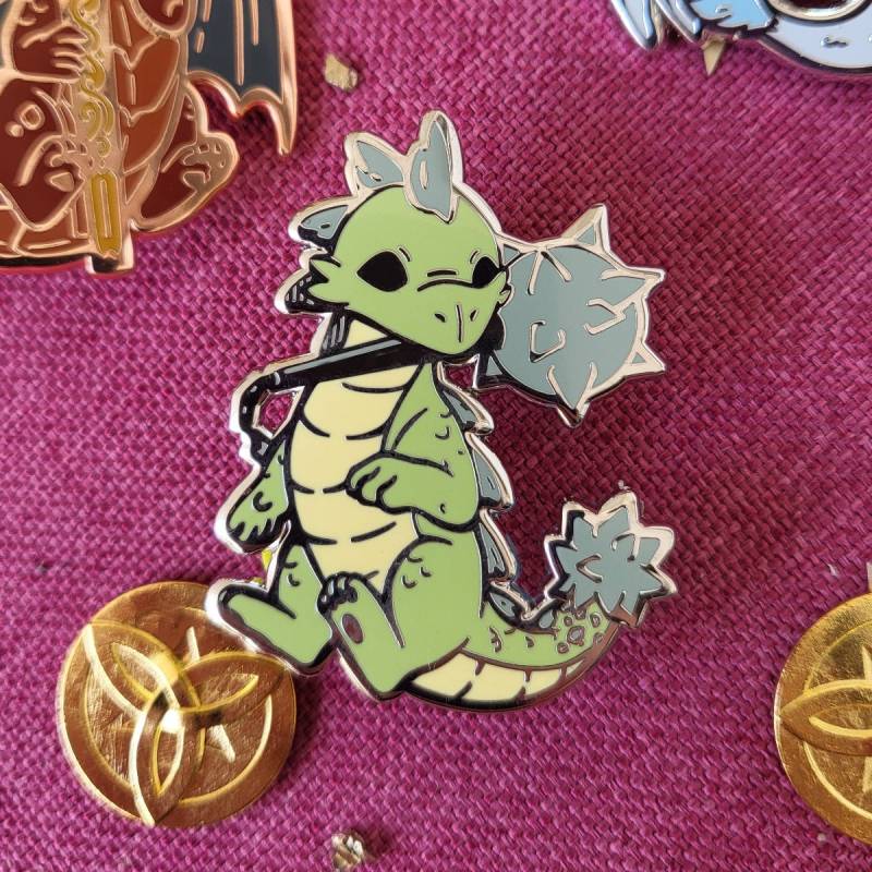 Dragons & Waffe - The Fierce Emaille Pin von v0idlessStore