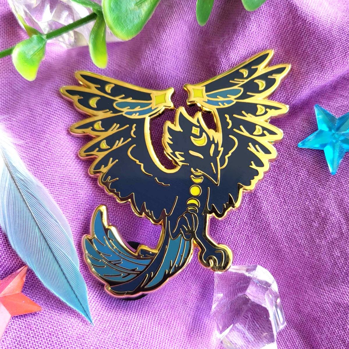 Federleichter Elemental Birds - Dark Pin Aus Emaille von v0idlessStore