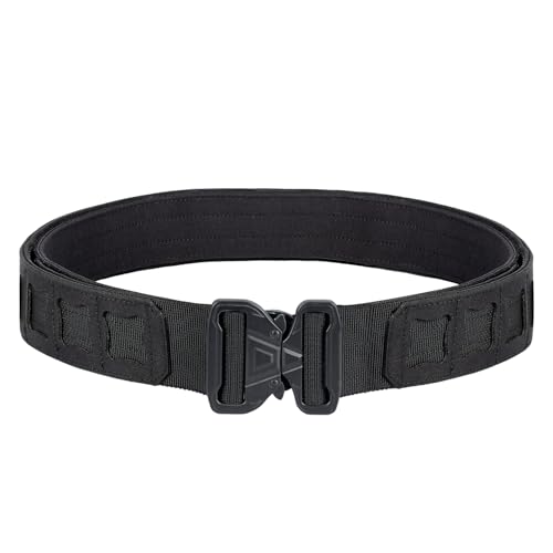 YAKEDA Taktischer robuster Kampfgürtel - Schnellverschluss Combat EDC Gürtel für Herren, Schwarz, L(40''-44'') von vAv YAKEDA
