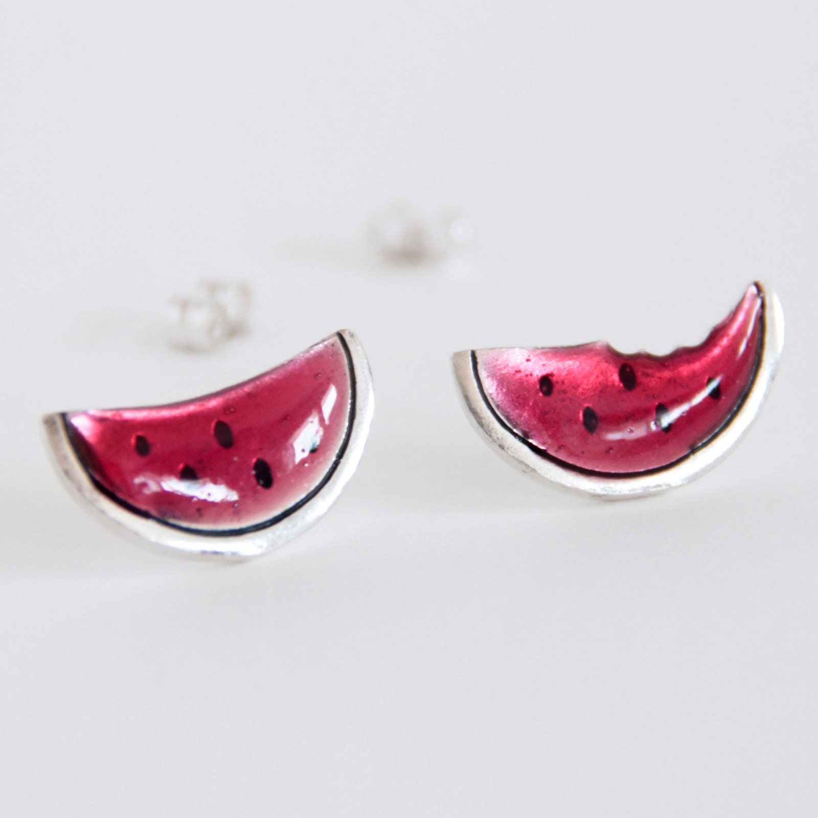 Pendientes De Plata Sandia, Aretes Rosa, Joyas Fruta, Sandias Con Tuerca Pendientes De Plata Sandia, Aretes Rosa, Joyas Fruta, Sandias Con Tuerca von vacialanevera