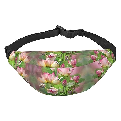 Wasserdichte Gürteltasche aus Polyester für Herren, leicht und langlebig, ideal für Frauen und Männer, Universum, Planet, Spirit of the Lotus, Einheitsgröße von vacsAX