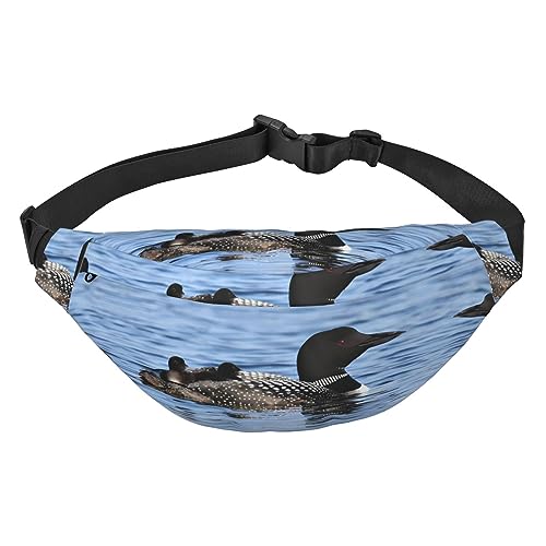 Wasserdichte Gürteltasche für Herren, Polyester, leicht und langlebig, ideal für Damen und Herren, Pilz, Loon Birds, Einheitsgröße von vacsAX