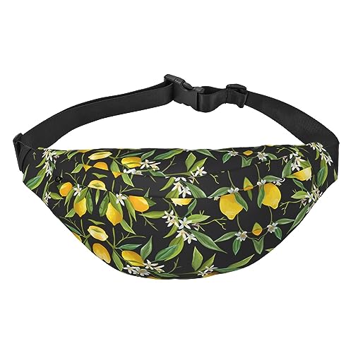 Wasserdichte Gürteltasche für Herren, Polyester, leicht und langlebig, ideal für Damen und Herren, Pilz, Zitrone und Blume, Einheitsgröße von vacsAX