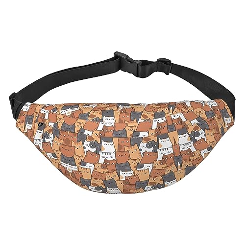 Wasserdichte Gürteltasche für Herren, Polyester, leicht und langlebig, ideal für Damen und Herren, orangefarbene Katzen, Orange Katzen, Einheitsgröße von vacsAX