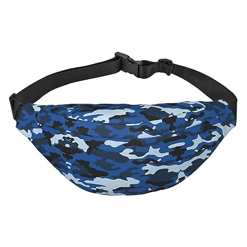 Wasserdichte Gürteltasche für Herren, Polyester, leicht und langlebig, ideal für Damen und Herren, orangefarbene Katzen, blau camouflage, Einheitsgröße von vacsAX